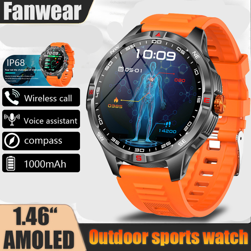 Έξυπνο ρολόι με 21+ ημερών ζωή μπαταρίας, οθόνη AMOLED, μέτρηση καρδιακού ρυθμού και οξυγόνου αίματος, κλήσεις μέσω Bluetooth, αδιάβροχο