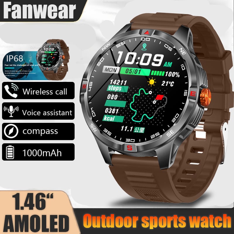 Έξυπνο ρολόι με 21+ ημερών ζωή μπαταρίας, οθόνη AMOLED, μέτρηση καρδιακού ρυθμού και οξυγόνου αίματος, κλήσεις μέσω Bluetooth, αδιάβροχο