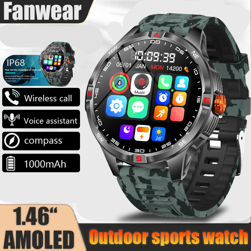 Έξυπνο ρολόι με 21+ ημερών ζωή μπαταρίας, οθόνη AMOLED, μέτρηση καρδιακού ρυθμού και οξυγόνου αίματος, κλήσεις μέσω Bluetooth, αδιάβροχο