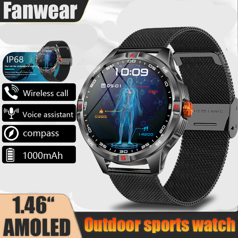 Έξυπνο ρολόι με 21+ ημερών ζωή μπαταρίας, οθόνη AMOLED, μέτρηση καρδιακού ρυθμού και οξυγόνου αίματος, κλήσεις μέσω Bluetooth, αδιάβροχο