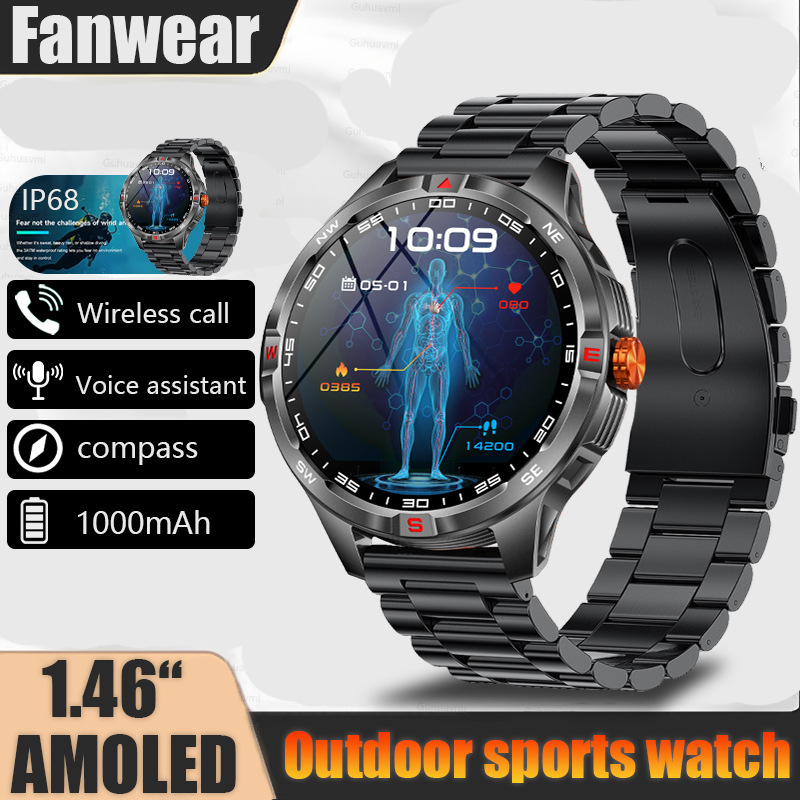 Έξυπνο ρολόι με 21+ ημερών ζωή μπαταρίας, οθόνη AMOLED, μέτρηση καρδιακού ρυθμού και οξυγόνου αίματος, κλήσεις μέσω Bluetooth, αδιάβροχο