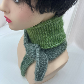 Akrila šalle ar warp-knit šuvēm ziemas siltumam, personības tendences stils, uzsākts 2025. gada rudenī