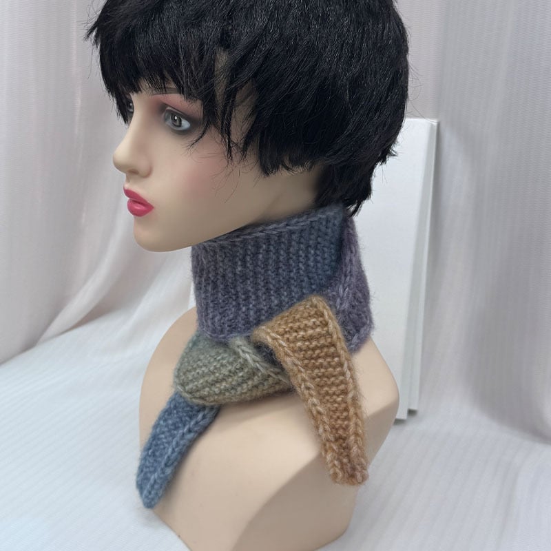Akrila šalle ar warp-knit šuvēm ziemas siltumam, personības tendences stils, uzsākts 2025. gada rudenī