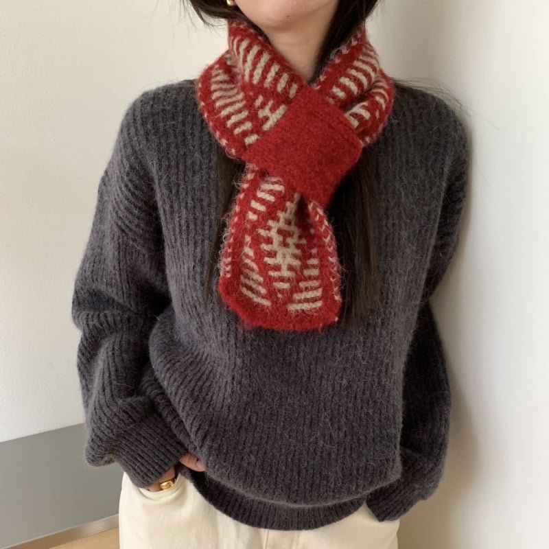 Vilnas maisījuma šalle, warp-knit adījums, ziemai, siltums, minimālisks stils