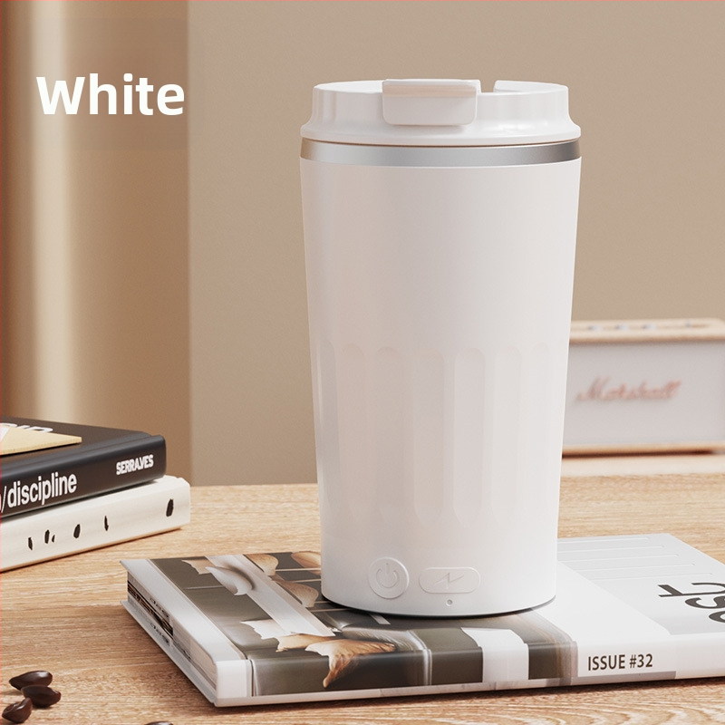 Cană de cafea din oțel inoxidabil, cu amestecare automată și magnet, reîncărcabilă, portabilă, model MY-304, design minimalist