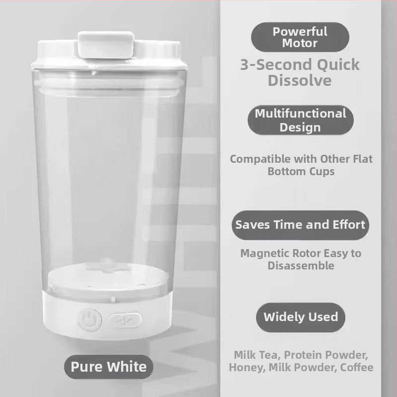 Cană de cafea din oțel inoxidabil, cu amestecare automată și magnet, reîncărcabilă, portabilă, model MY-304, design minimalist