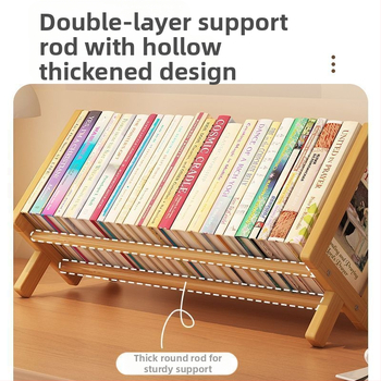 Ράφι γραφείου για βιβλία, Nanmu Bamboo, Μοντέρνο μινιμαλιστικό στυλ, Οργανωτής γραφείου, Επιφάνεια: Μπαμπού