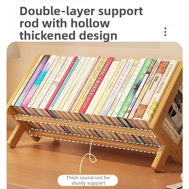 Настолен рафт за книги, Nanmu Bamboo, Модерен минималистичен стил, Офис органайзер, Повърхност: Бамбук