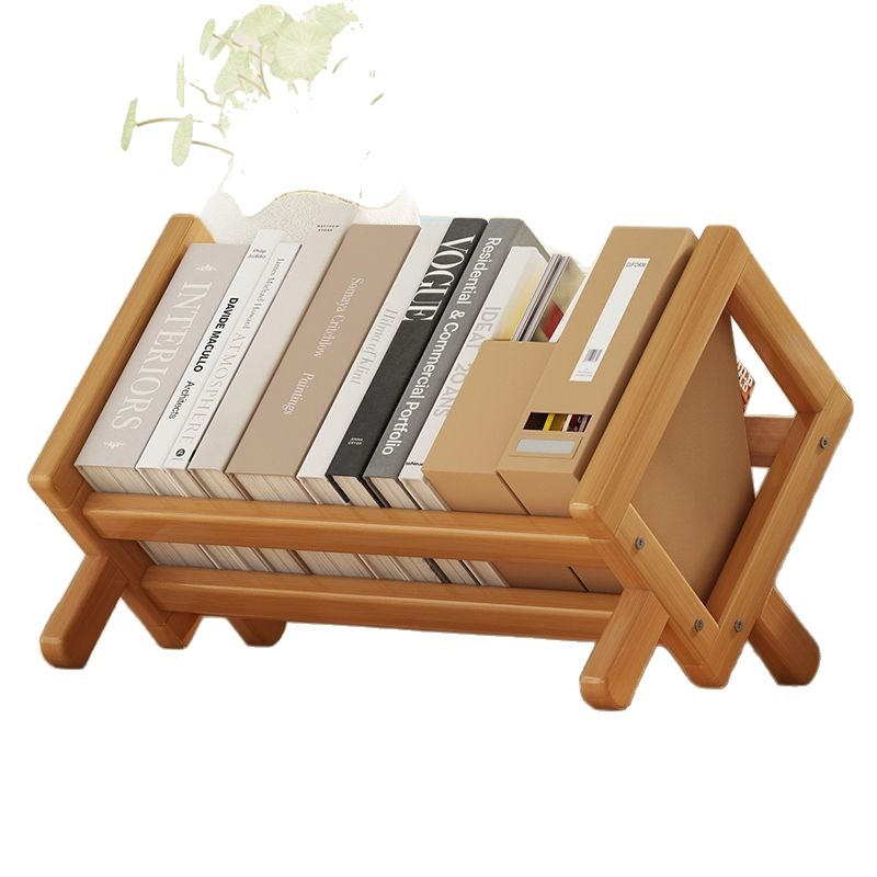 Stolni ormar za knjige, Nanmu bambus, moderni minimalistički stil, uredski organizator, Bambusova površina