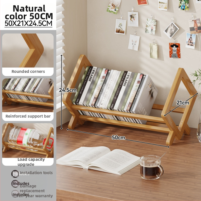 Stolni ormar za knjige, Nanmu bambus, moderni minimalistički stil, uredski organizator, Bambusova površina