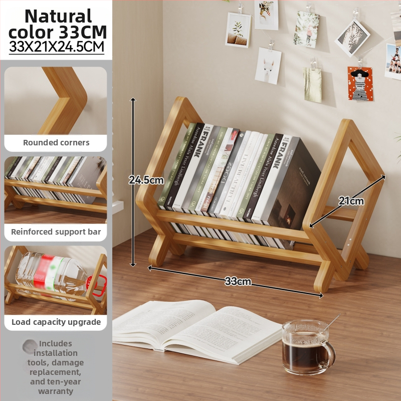 Stolni ormar za knjige, Nanmu bambus, moderni minimalistički stil, uredski organizator, Bambusova površina