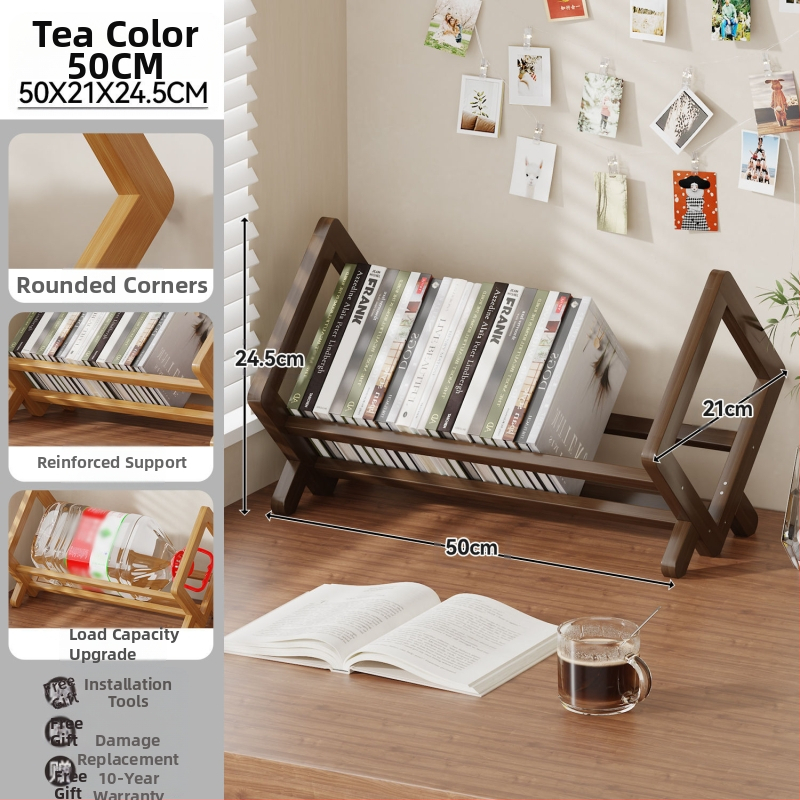 Stolni ormar za knjige, Nanmu bambus, moderni minimalistički stil, uredski organizator, Bambusova površina