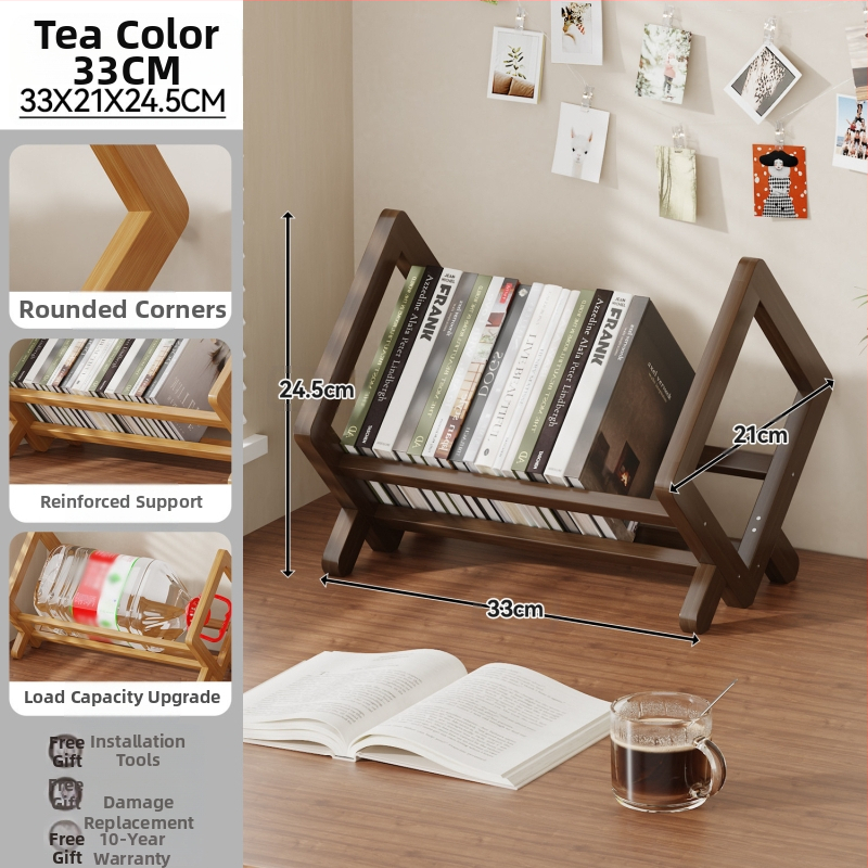 Stolni ormar za knjige, Nanmu bambus, moderni minimalistički stil, uredski organizator, Bambusova površina