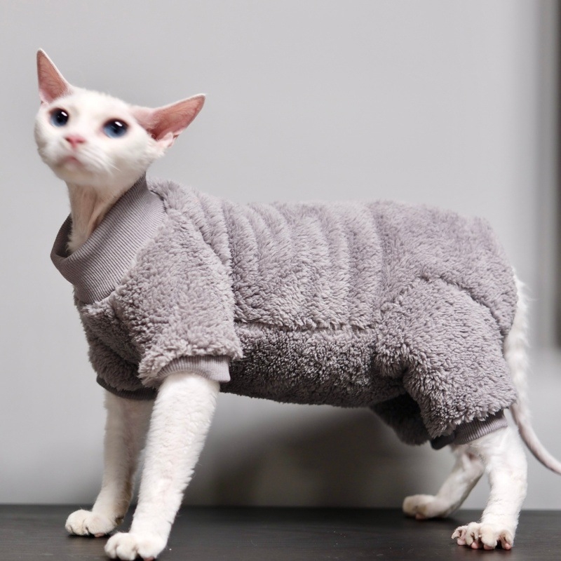 Odjeća za mačke sa četiri šape, zaštita trbuha, dvostrani baršun, poliester, ležernog stila, jesen-zima