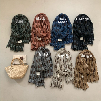 Poliestera šalle ar warp-knit audumu, saules aizsardzība, vasaras lietošanai, daudzpusīgs stils