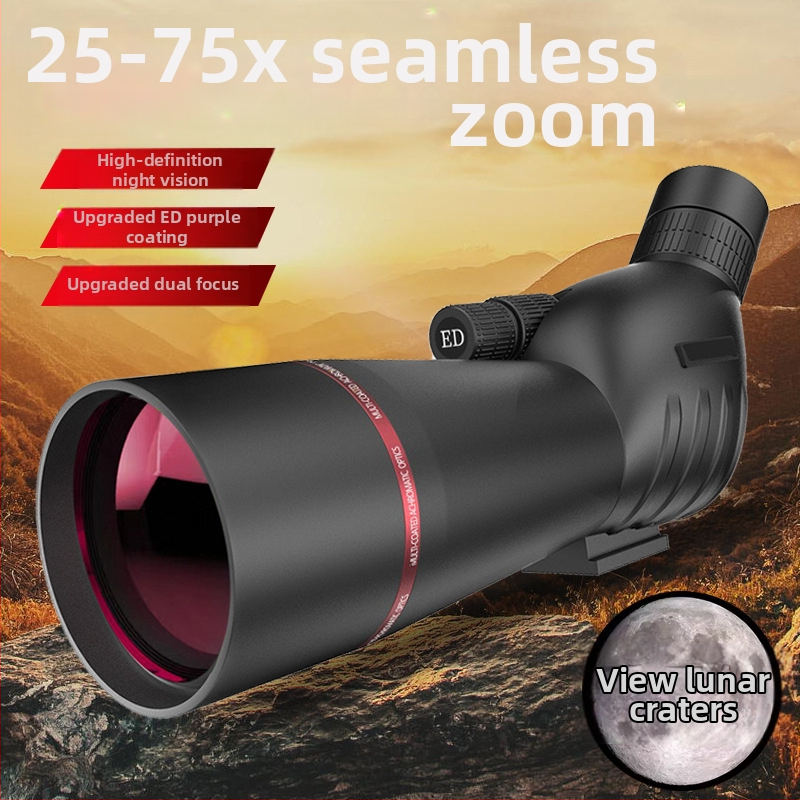 Telescoape monocular pentru observarea păsărilor 25-75X60, zoom fără trepte, vedere nocturnă, sticlă ED
