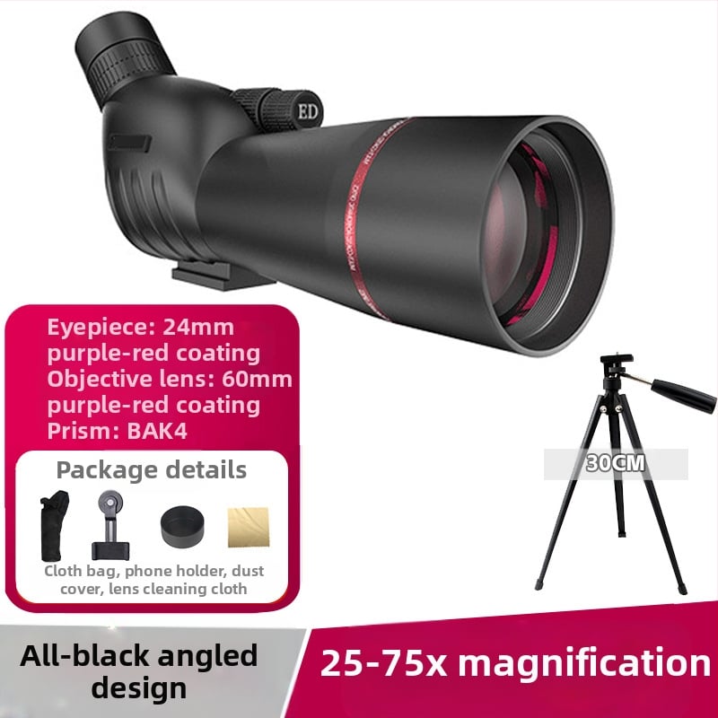 Telescoape monocular pentru observarea păsărilor 25-75X60, zoom fără trepte, vedere nocturnă, sticlă ED