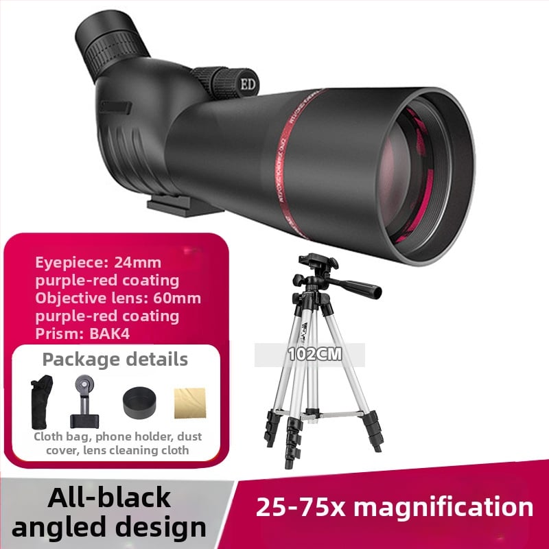 Telescoape monocular pentru observarea păsărilor 25-75X60, zoom fără trepte, vedere nocturnă, sticlă ED