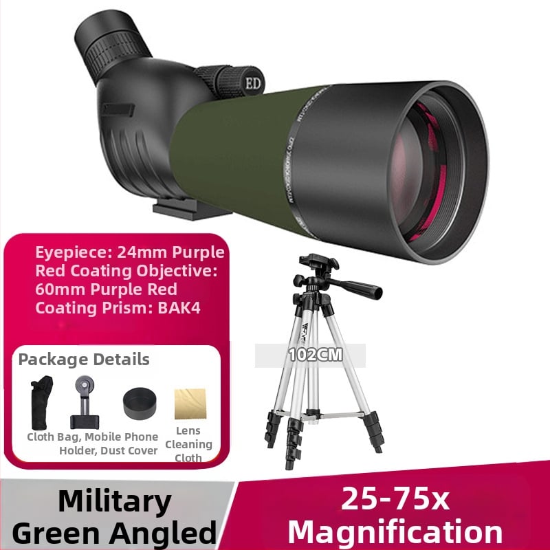 Telescoape monocular pentru observarea păsărilor 25-75X60, zoom fără trepte, vedere nocturnă, sticlă ED