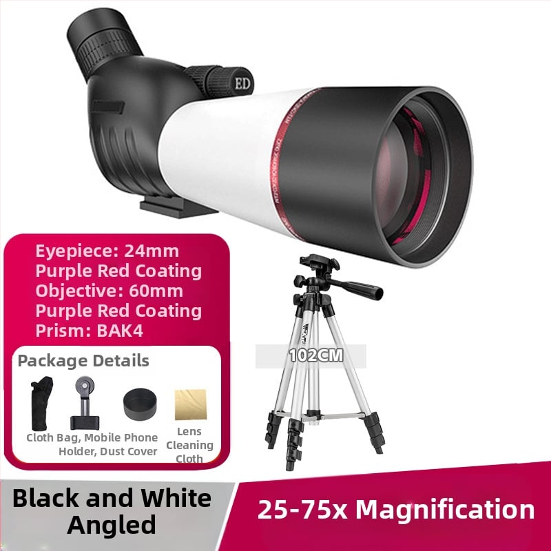 Telescoape monocular pentru observarea păsărilor 25-75X60, zoom fără trepte, vedere nocturnă, sticlă ED