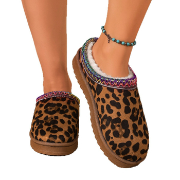 Γυναικείοι σουέντ slip-on χωρίς πίσω - στρογγυλή μύτη, χαμηλό ύψος, 1–3 cm τακούνι, επένδυση με συνθετική γούνα