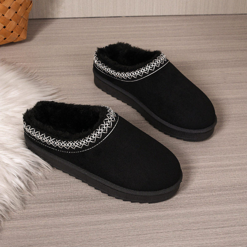 Női velúr slip-on cipő hátul nyitott - körmön tartott orr, alacsony talp, 1–3 cm sarok, műszőrme belső