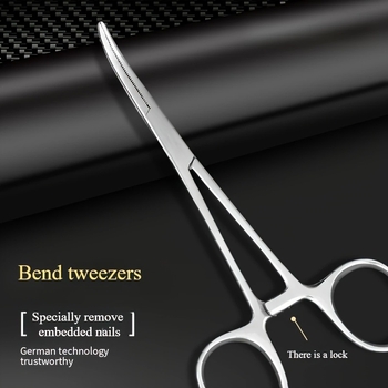 Rozsdamentes acél hemostaták tűfogóval, egyenes és görbült fejjel — Modell qwt-689