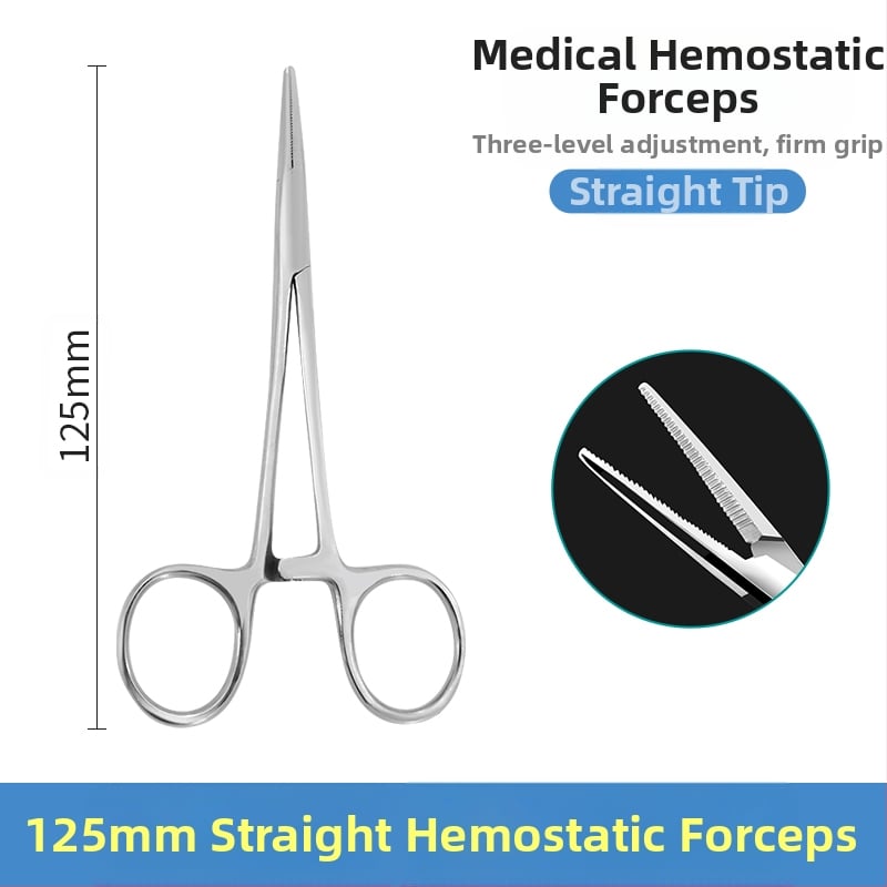 Rozsdamentes acél hemostaták tűfogóval, egyenes és görbült fejjel — Modell qwt-689