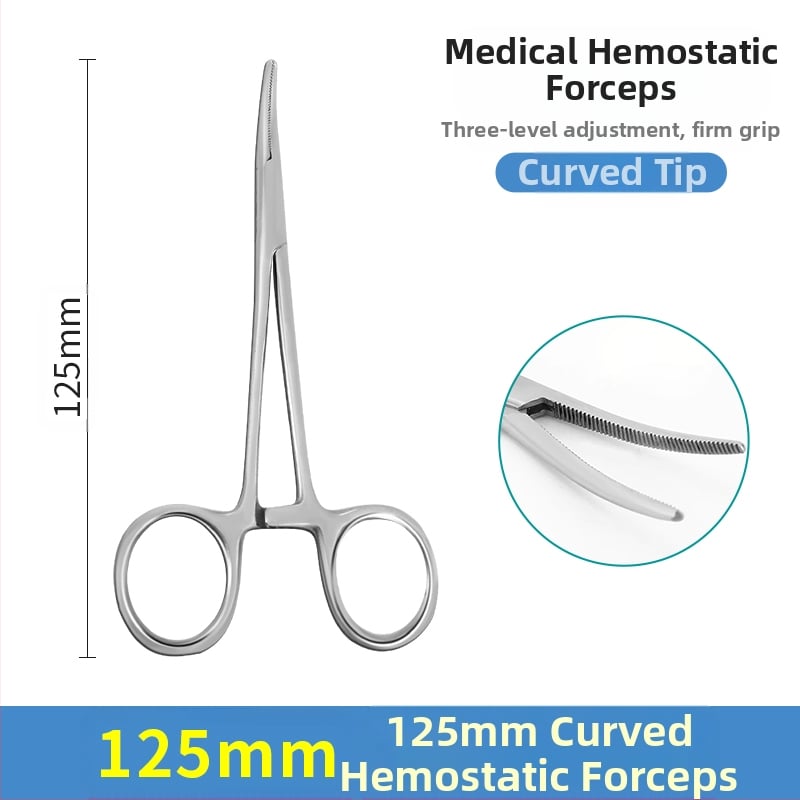 Rozsdamentes acél hemostaták tűfogóval, egyenes és görbült fejjel — Modell qwt-689