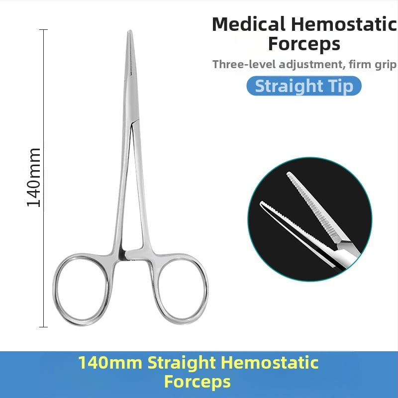 Rozsdamentes acél hemostaták tűfogóval, egyenes és görbült fejjel — Modell qwt-689