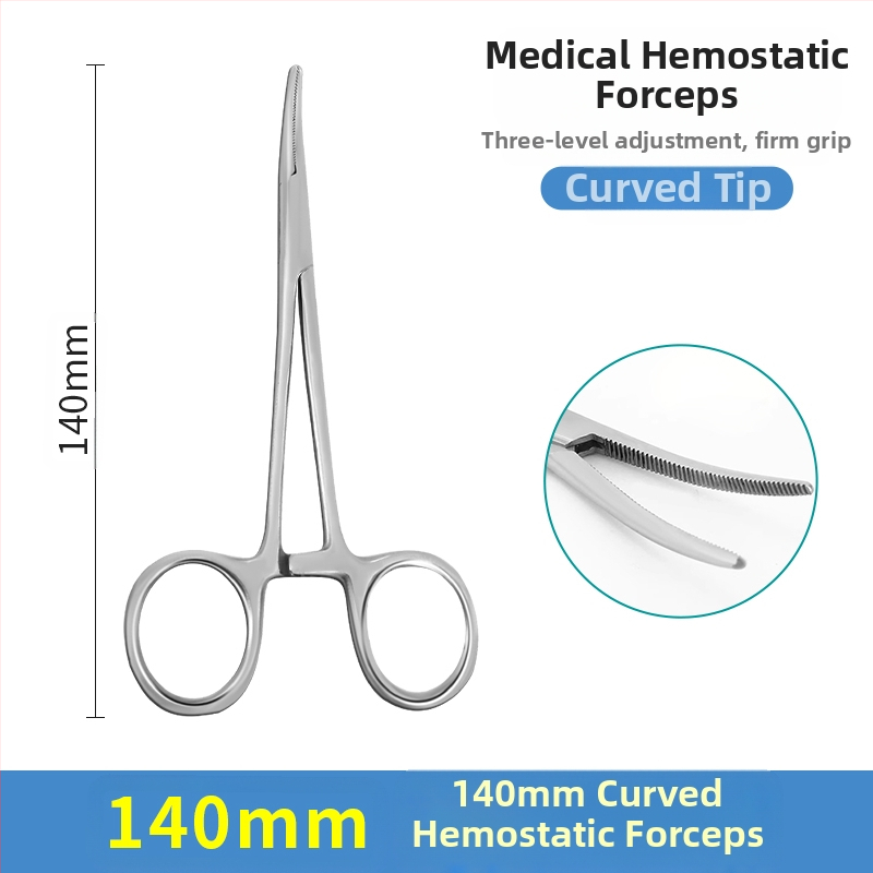 Rozsdamentes acél hemostaták tűfogóval, egyenes és görbült fejjel — Modell qwt-689
