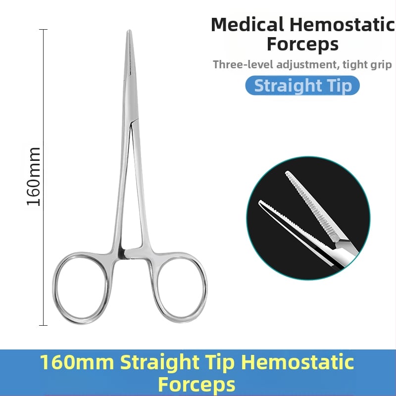Rozsdamentes acél hemostaták tűfogóval, egyenes és görbült fejjel — Modell qwt-689
