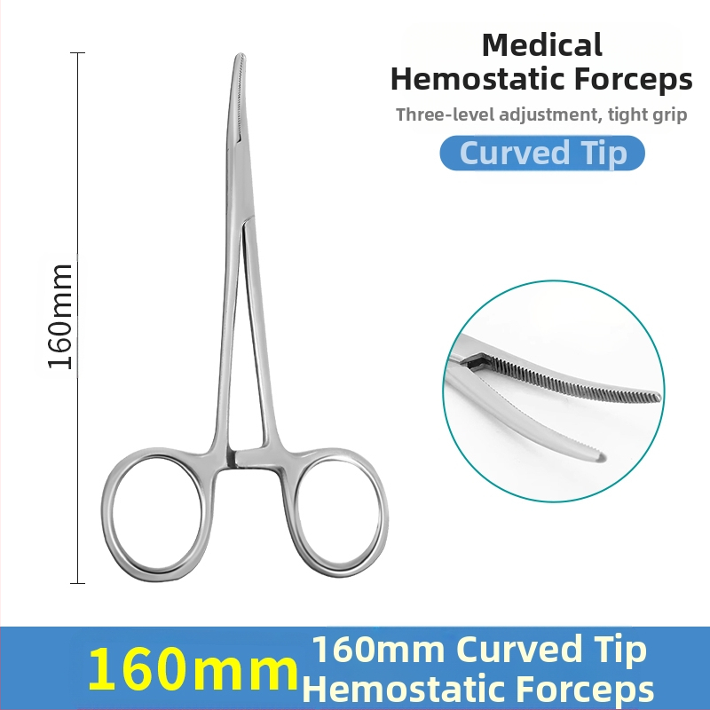 Rozsdamentes acél hemostaták tűfogóval, egyenes és görbült fejjel — Modell qwt-689