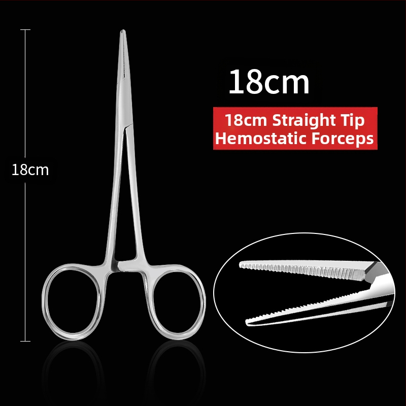 Rozsdamentes acél hemostaták tűfogóval, egyenes és görbült fejjel — Modell qwt-689