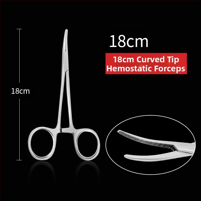 Rozsdamentes acél hemostaták tűfogóval, egyenes és görbült fejjel — Modell qwt-689