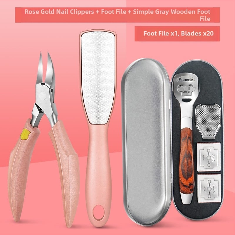 Σετ εργαλείων περιποίησης ποδιών για αφαίρεση νεκρού δέρματος και κακών, κατασκευασμένο από πλαστικό και ανοξείδωτο ατσάλι, σχήμα: πένσες αυλακώσεων νυχιών, κατάλληλο για παιδιά