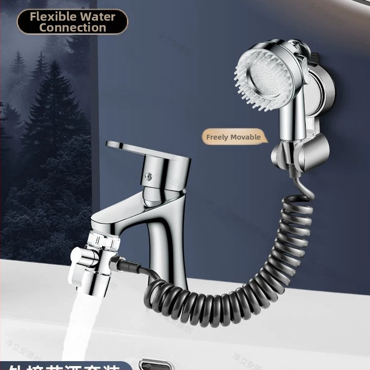 Set tuš glave s tri načina i gadget, bakar + ABS, elektroplakiranje, okretna montaža