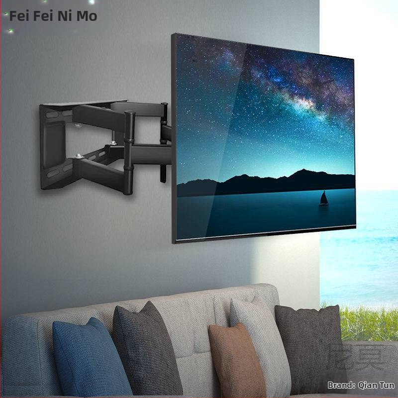 Qian Dun Стенен монтаж за LCD телевизор – телескопичен държач със завъртане 90°, ръчно управление