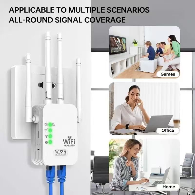 WiFi повторител, обхват 10 м, 802.11n, скорост 300m, захранване 100-240V