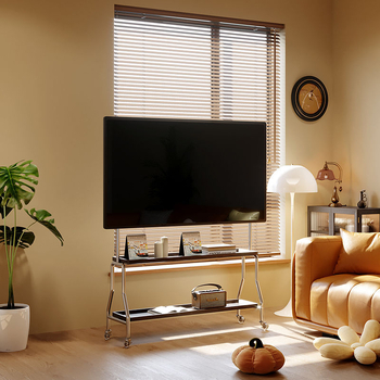 Stalak za TV na podu, pomični vertikalni metalni držač, ručno upravljanje, kompatibilan s ugradnjom na zid, nosivost 15 kg