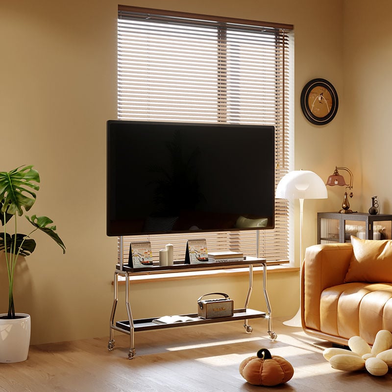 Stalak za TV na podu, pomični vertikalni metalni držač, ručno upravljanje, kompatibilan s ugradnjom na zid, nosivost 15 kg