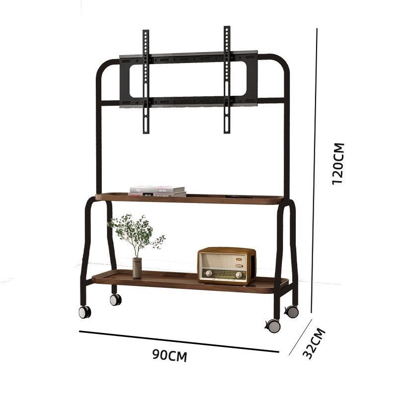 Stalak za TV na podu, pomični vertikalni metalni držač, ručno upravljanje, kompatibilan s ugradnjom na zid, nosivost 15 kg