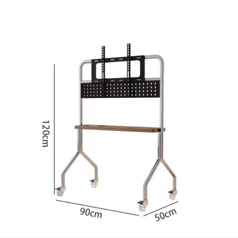 Stalak za TV na podu, pomični vertikalni metalni držač, ručno upravljanje, kompatibilan s ugradnjom na zid, nosivost 15 kg