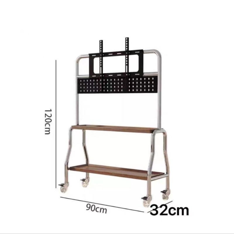 Stalak za TV na podu, pomični vertikalni metalni držač, ručno upravljanje, kompatibilan s ugradnjom na zid, nosivost 15 kg