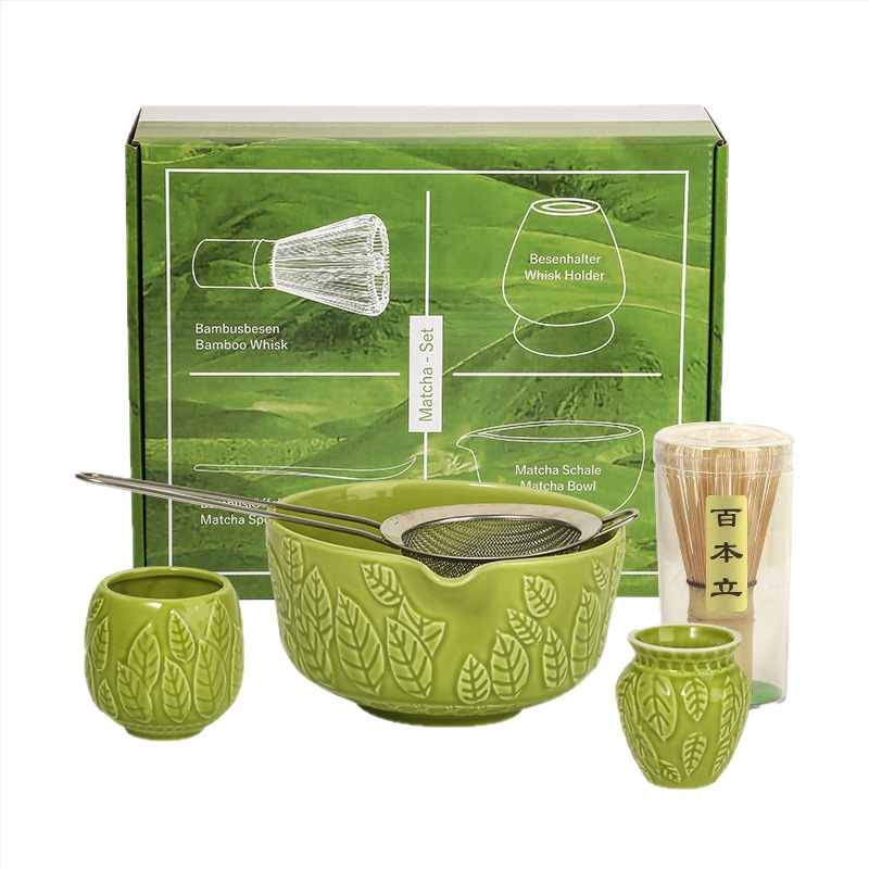 Keramická miska na matcha s povrchom plávajúcej sochy – retro štýl a ľahký luxus, prémiová kvalita, pre 3 osoby