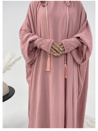 Yuxi poliestera kleita ar garām piedurknēm, gara svārka garums, 95%+ poliesters, bez gludināšanas, vasara 2023