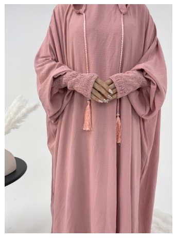 Yuxi poliestera kleita ar garām piedurknēm, gara svārka garums, 95%+ poliesters, bez gludināšanas, vasara 2023