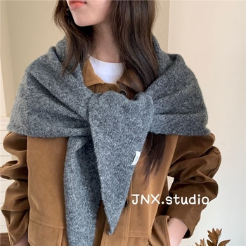 Korejas stila fleece trijstūra šalle sievietēm, warp-knitted