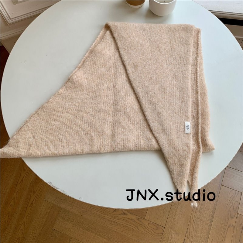 Korejas stila fleece trijstūra šalle sievietēm, warp-knitted