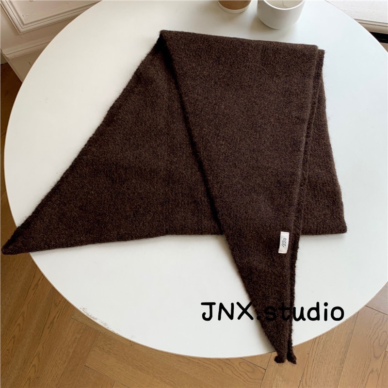 Korejas stila fleece trijstūra šalle sievietēm, warp-knitted